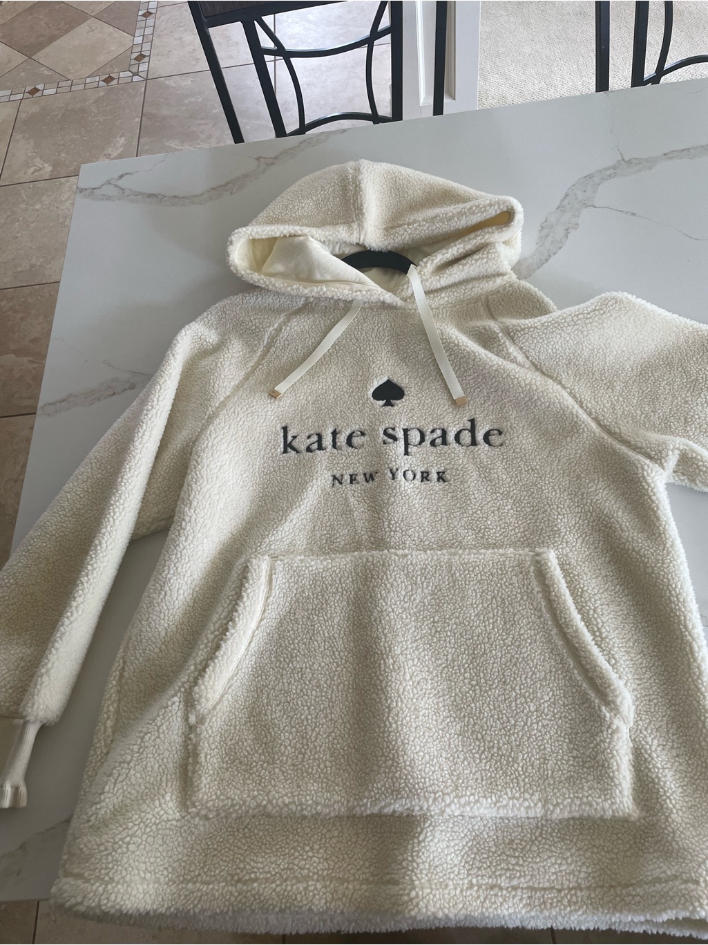 Kate Spade Cream Cozy Sherpa Pullover Hoodie